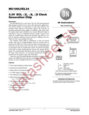 MC100LVEL34D datasheet  